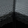NNEVL 16 Piece Garden Bar Set with Cushions Poly Rattan Black