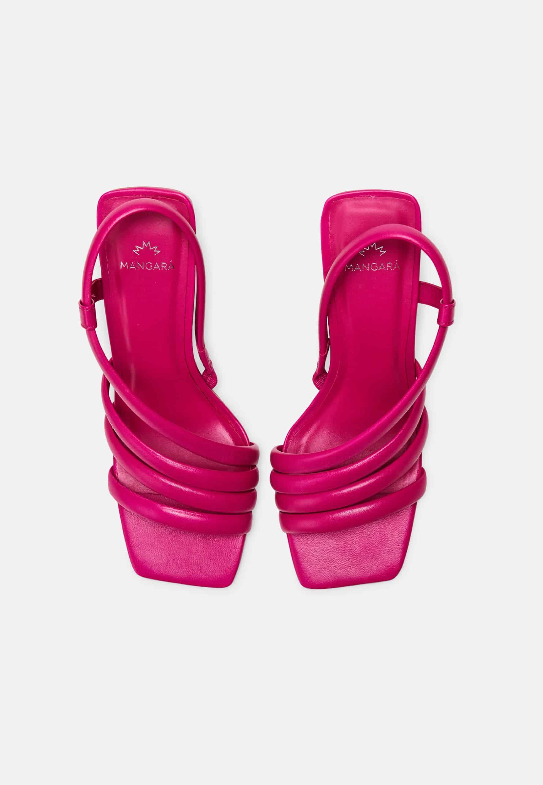 Cedro Pink Calf Leather Sandals – 8cm Cylindrical Block Heel